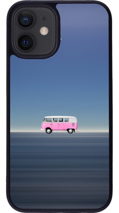 iPhone 12 mini Case Hülle - Silikon schwarz Spring 23 pink bus