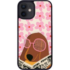 iPhone 12 mini Case Hülle - Silikon schwarz Dog with newspaper 2026