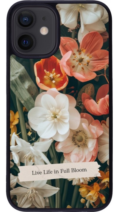 iPhone 12 mini Case Hülle - Silikon schwarz Full Bloom 2026