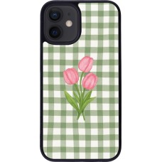 iPhone 12 mini Case Hülle - Silikon schwarz Green vichy tulips 2026