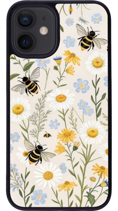 iPhone 12 mini Case Hülle - Silikon schwarz Pattern bees 2026