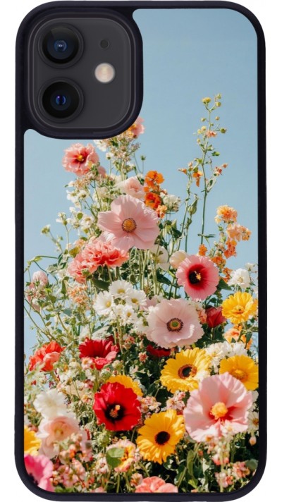 iPhone 12 mini Case Hülle - Silikon schwarz Spring flowers 2026