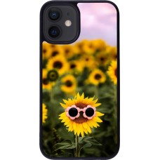 iPhone 12 mini Case Hülle - Silikon schwarz Sunflower with glasses 2026