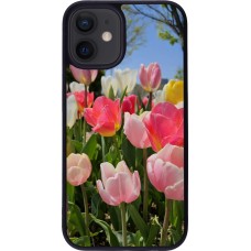 iPhone 12 mini Case Hülle - Silikon schwarz Tulips 2026