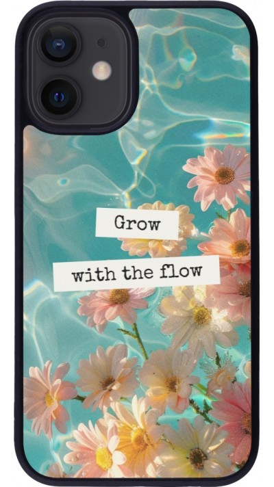 iPhone 12 mini Case Hülle - Silikon schwarz Summer 2025 Grow with the flow