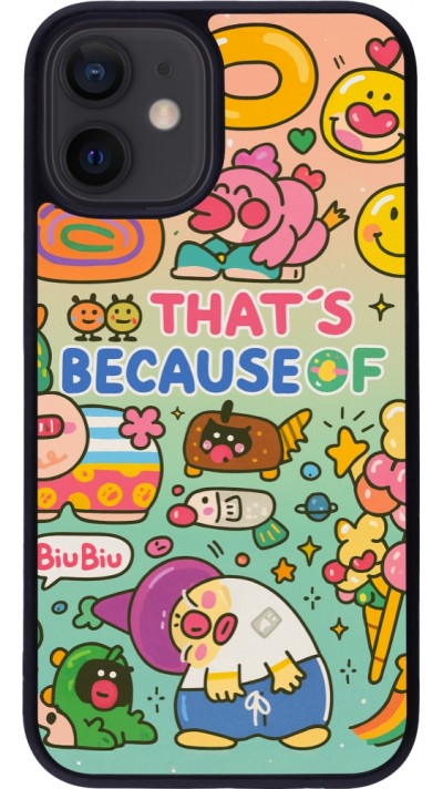 Coque iPhone 12 mini - Silicone rigide noir Thats beacause of