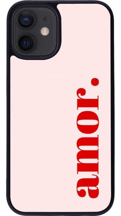 iPhone 12 mini Case Hülle - Silikon schwarz Valentine 2024 amor