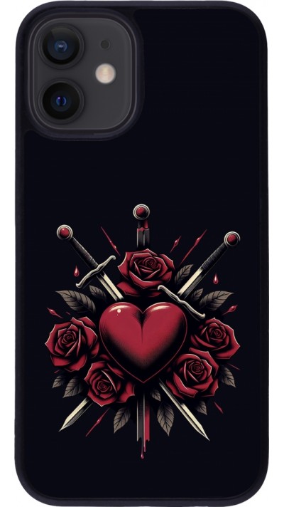 iPhone 12 mini Case Hülle - Silikon schwarz Valentine 2024 gothic love