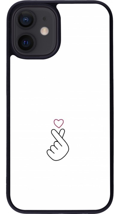 iPhone 12 mini Case Hülle - Silikon schwarz Valentine 2024 heart by Millennials