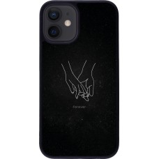 iPhone 12 mini Case Hülle - Silikon schwarz Valentine 2023 hands forever