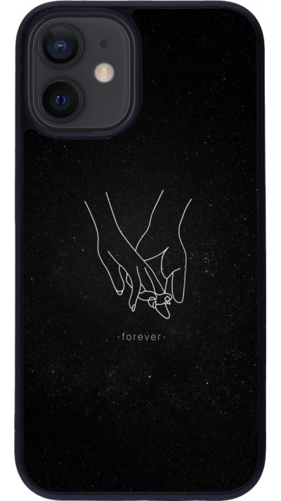 iPhone 12 mini Case Hülle - Silikon schwarz Valentine 2023 hands forever
