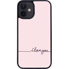 iPhone 12 mini Case Hülle - Silikon schwarz Valentine 2023 i love you writing