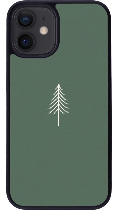 iPhone 12 mini Case Hülle - Silikon schwarz Christmas 22 minimalist tree