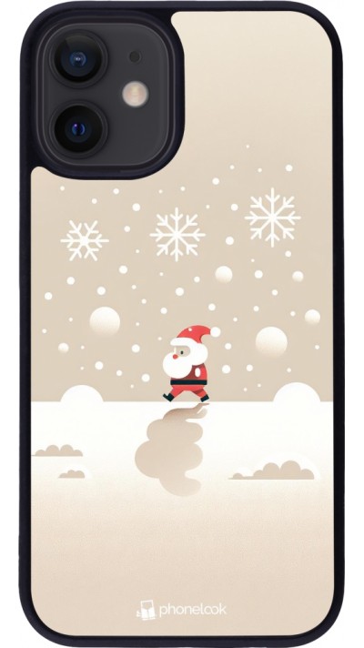 iPhone 12 mini Case Hülle - Silikon schwarz Weihnachten 2023 Minimalistischer Weihnachtsmann