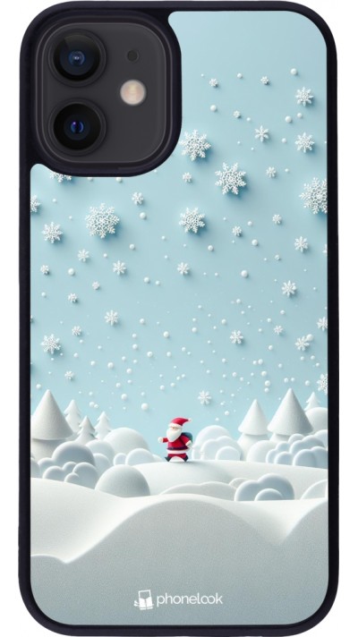 iPhone 12 mini Case Hülle - Silikon schwarz Weihnachten 2023 Kleiner Vater Schneeflocke