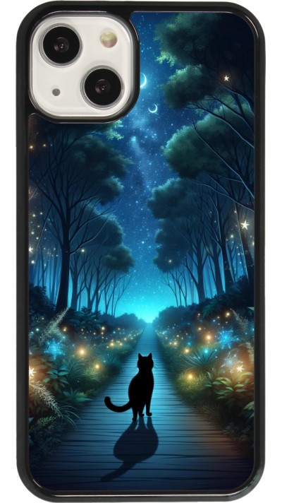 iPhone 13 Case Hülle - Schwarze Katze Spaziergang