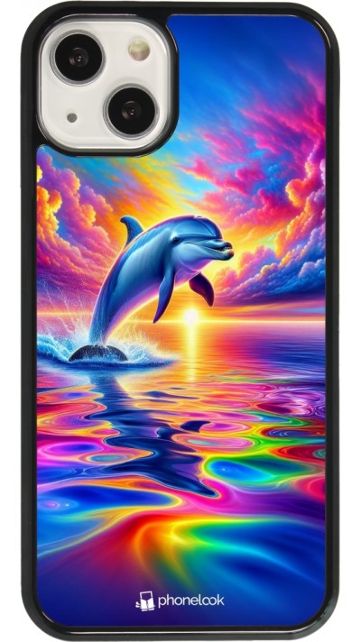 iPhone 13 Case Hülle - Glücklicher Regenbogen-Delfin