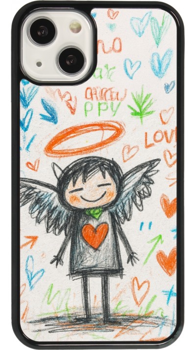 Coque iPhone 13 - Little Angel Sketch Love