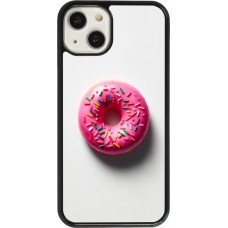 iPhone 13 Case Hülle - Weisser Hintergrund, pinker Donut