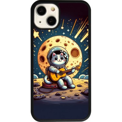 iPhone 13 Case Hülle - Silikon schwarz AstroKatze RockMond