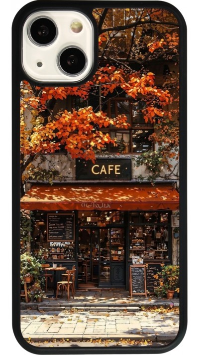 iPhone 13 Case Hülle - Silikon schwarz Autumn 25 Coffee shop