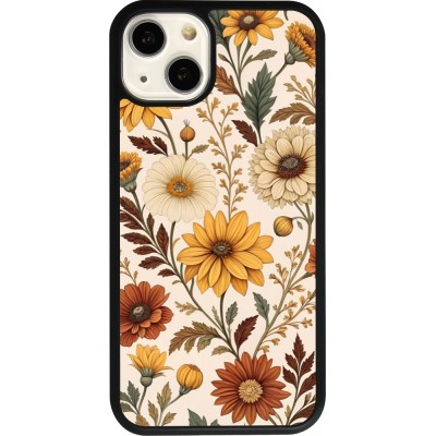 iPhone 13 Case Hülle - Silikon schwarz Autumn 25 Flower pattern