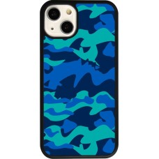 iPhone 13 Case Hülle - Silikon schwarz Camo Blue
