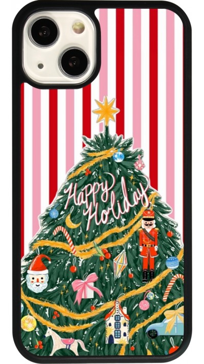 iPhone 13 Case Hülle - Silikon schwarz Christmas 25 Happy Holiday