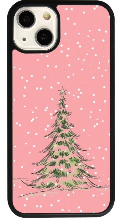 iPhone 13 Case Hülle - Silikon schwarz Christmas 25 Pink Tree