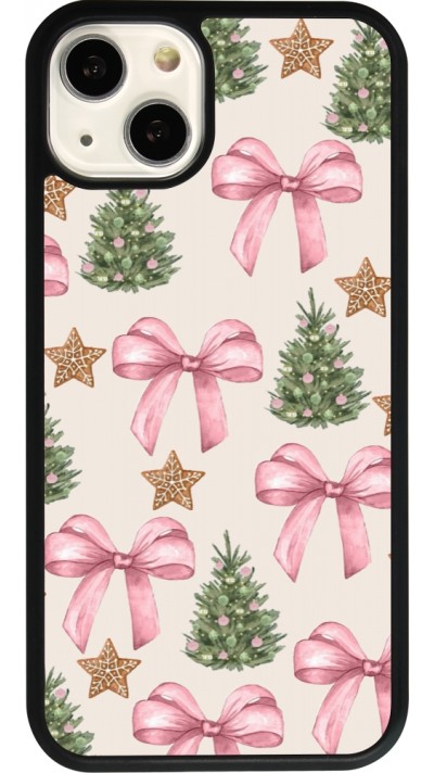iPhone 13 Case Hülle - Silikon schwarz Christmas 25 Vintage Ribbons
