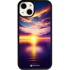 iPhone 13 Case Hülle - Silikon schwarz Sonnenuntergang gelb violett