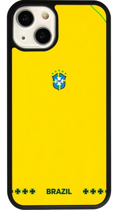 iPhone 13 Case Hülle - Silikon schwarz Brasilien 2026 personalisierbares Fussballtrikot