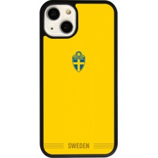 iPhone 13 Case Hülle - Silikon schwarz Schweden 2026 personalisierbares Fussballtrikot