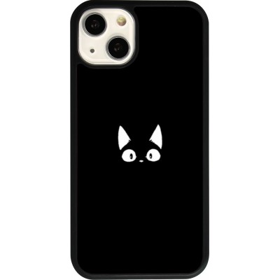 iPhone 13 Case Hülle - Silikon schwarz Funny cat on black