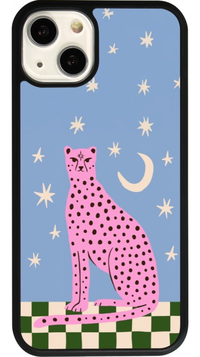 iPhone 13 Case Hülle - Silikon schwarz Pink leopard with stars 2026