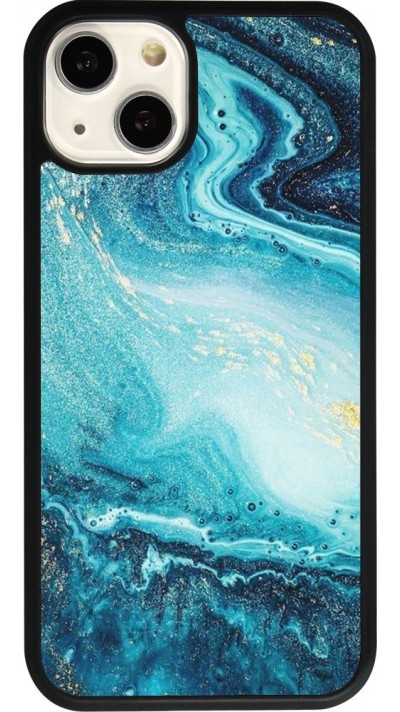 iPhone 13 Case Hülle - Silikon schwarz Sea Foam Blue