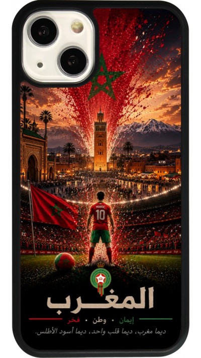 iPhone 13 Case Hülle - Silikon schwarz Fussball Marokko splash 2026