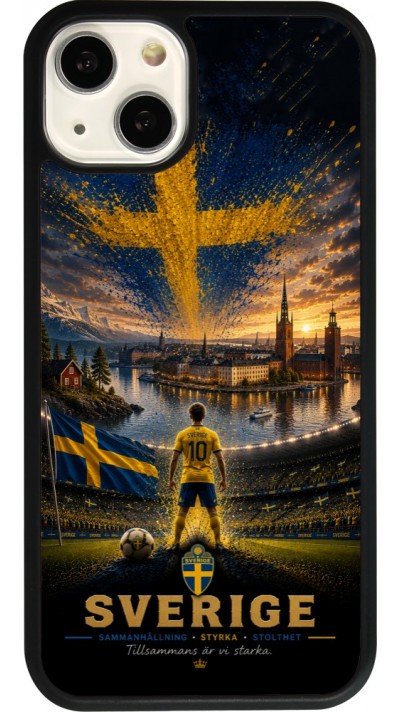 iPhone 13 Case Hülle - Silikon schwarz Fussball Schweden splash 2026