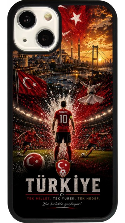 iPhone 13 Case Hülle - Silikon schwarz Fussball Türkei splash 2026