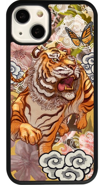 iPhone 13 Case Hülle - Silikon schwarz Spring 23 japanese tiger