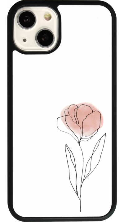 iPhone 13 Case Hülle - Silikon schwarz Spring 23 minimalist flower