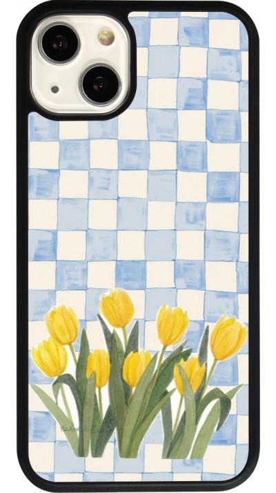 iPhone 13 Case Hülle - Silikon schwarz Blue vichy tulips 2026