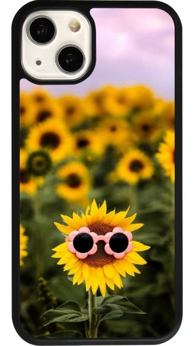 iPhone 13 Case Hülle - Silikon schwarz Sunflower with glasses 2026