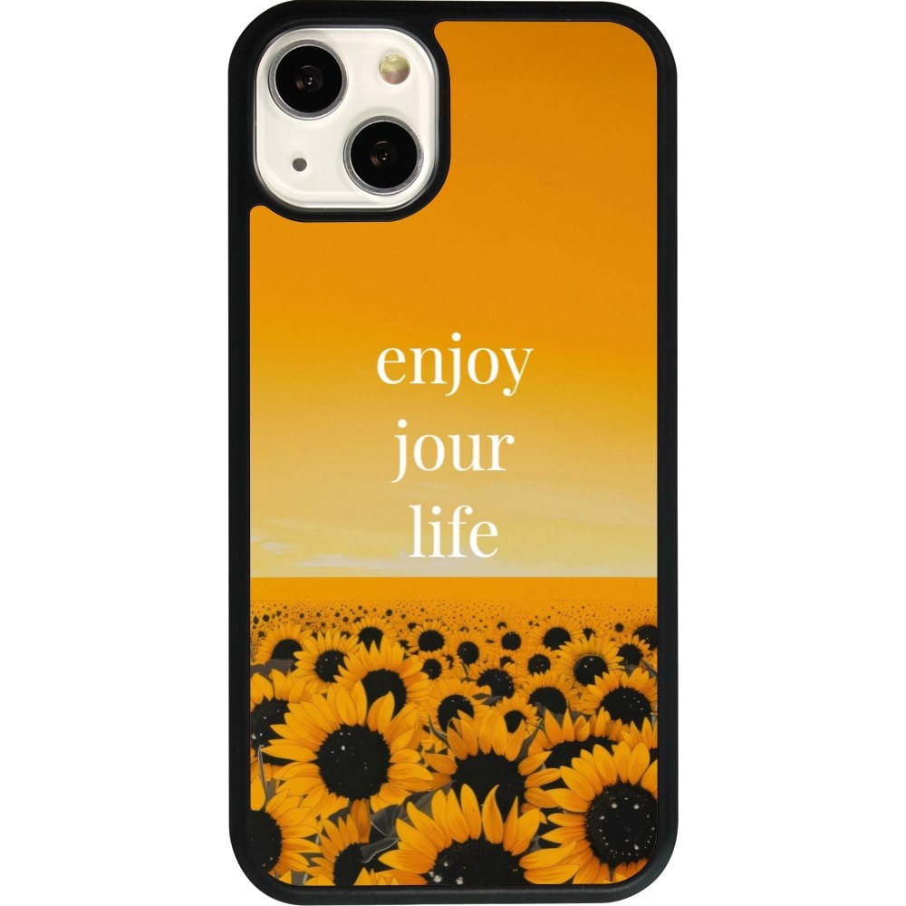 iPhone 13 Case Hülle - Silikon schwarz Summer 2025 Enjoy your life
