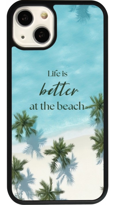iPhone 13 Case Hülle - Silikon schwarz Summer 2025 Life is better at the beach