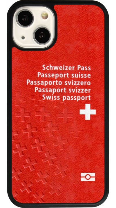 iPhone 13 Case Hülle - Silikon schwarz Swiss Passport