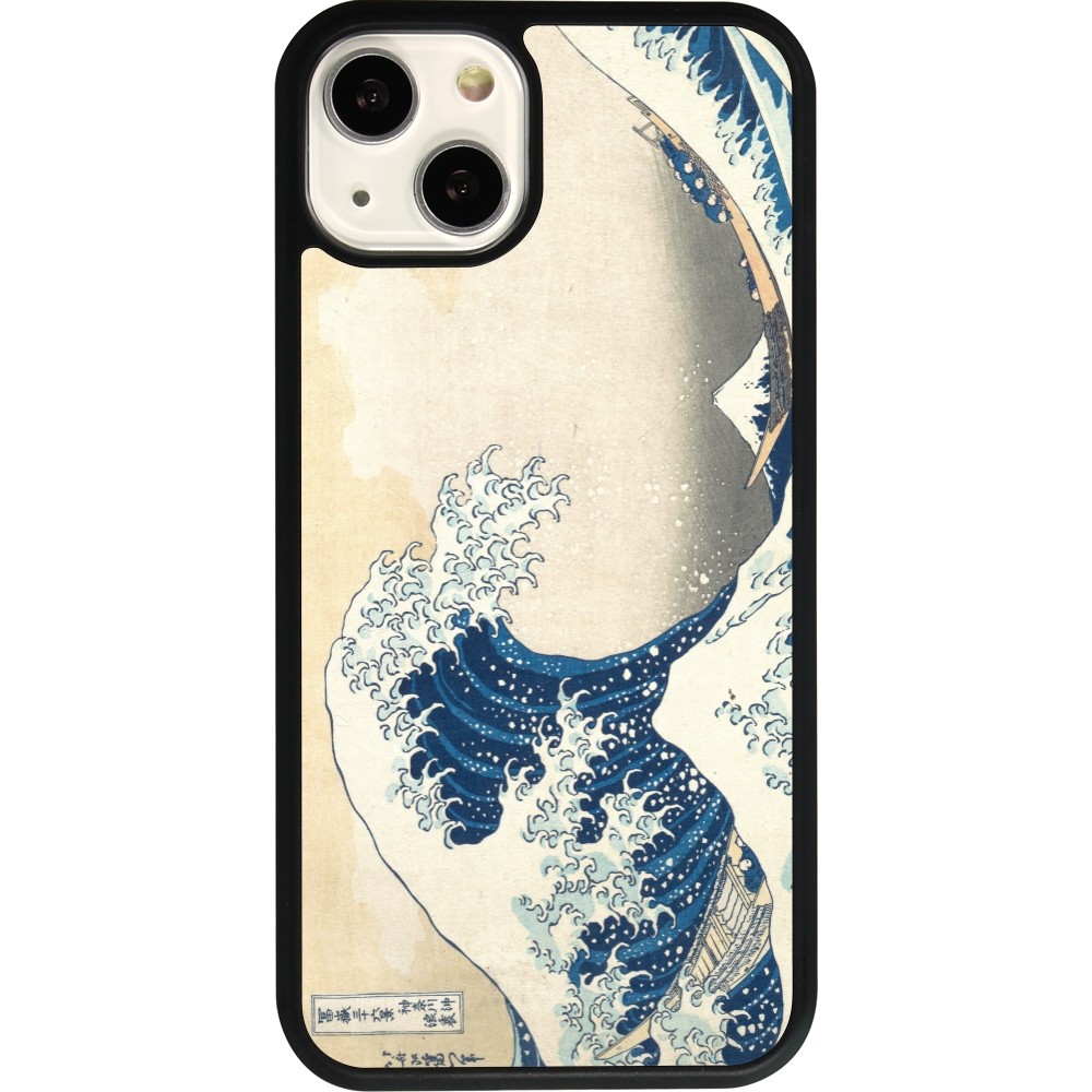 iPhone 13 Case Hülle - Silikon schwarz Kunstbild - Die große Welle vor Kanagawa - Hokusai