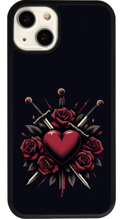 iPhone 13 Case Hülle - Silikon schwarz Valentine 2024 gothic love