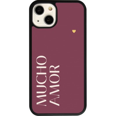 iPhone 13 Case Hülle - Silikon schwarz Valentine 2024 mucho amor rosado