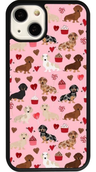 iPhone 13 Case Hülle - Silikon schwarz Valentine 2024 puppy love